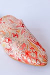 La Fiza_Orange Abstract Print Laboni Embellished Mules _at_Aza_Fashions