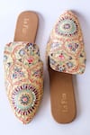 Shop_La Fiza_Beige Mandala Print Freya Mules _at_Aza_Fashions