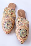 La Fiza_Beige Mandala Print Freya Mules _Online_at_Aza_Fashions