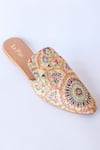 Shop_La Fiza_Beige Mandala Print Freya Mules _Online_at_Aza_Fashions