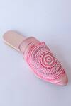 Shop_La Fiza_Pink Fabric Rosa Printed Mules_Online_at_Aza_Fashions