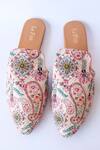 La Fiza_Beige Floral Print Maahi Mules _Online_at_Aza_Fashions