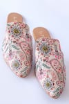 Shop_La Fiza_Beige Floral Print Maahi Mules _Online_at_Aza_Fashions