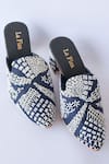 La Fiza_Blue Thread And Bead Work Adina Embellished Heels _Online_at_Aza_Fashions