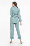 Shop_House of THL_Blue Cotton Hessain Catherine Embellished Jacket And Pant Set_at_Aza_Fashions