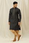 Shop_Arihant Rai Sinha_Black Handloom Cotton Digital Print Straight Kurta _Online_at_Aza_Fashions
