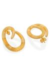 Buy_Isharya_Gold Plated Mamba Sculptural Earrings_Online_at_Aza_Fashions