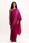Buy_Studio Medium_Magenta Handwoven Bengal Silk Panorama Jamdani Shibori Saree For Women_at_Aza_Fashions