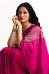 Buy_Studio Medium_Magenta Handwoven Bengal Silk Panorama Jamdani Shibori Saree For Women_Online_at_Aza_Fashions