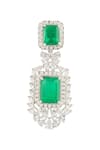 Saga Jewels_Green Stone Emerald Doublet Earrings _at_Aza_Fashions