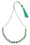 Saga Jewels_Green Stone Emerald Embellished Choker Set_Online_at_Aza_Fashions