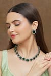 Buy_Saga Jewels_Green Stone Emerald Embellished Choker Set_Online_at_Aza_Fashions