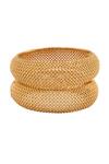 Saga Jewels_Gold Plated Cutwork Detail Bangle - Set Of 2_Online_at_Aza_Fashions