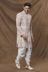 Buy_Arihant Rai Sinha_Multi Color Sherwani Rayon Embroidered Sequins Abstract Pattern Set_Online_at_Aza_Fashions