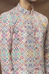 Shop_Arihant Rai Sinha_Multi Color Sherwani Rayon Embroidered Sequins Abstract Pattern Set_Online_at_Aza_Fashions