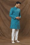 Buy_Arihant Rai Sinha_Multi Color Sherwani Jacquard Floral Patterns Set _Online_at_Aza_Fashions