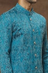 Shop_Arihant Rai Sinha_Multi Color Sherwani Jacquard Floral Patterns Set _Online_at_Aza_Fashions