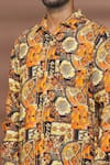 Linen Bloom_Multi Color 100% Linen Printed Durban Shirt _at_Aza_Fashions