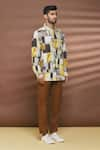 Buy_Linen Bloom_Multi Color 100% Linen Printed Geometric And Floral Vintage Shirt _Online_at_Aza_Fashions