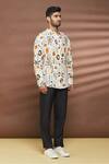 Buy_Linen Bloom_Multi Color 100% Linen Savanah Print Shirt _Online_at_Aza_Fashions