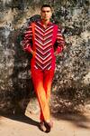 Buy_SVA by Sonam & Paras Modi_Multi Color Linen Printed Stripe Shacket _at_Aza_Fashions
