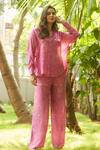 Buy_Ankita Dharman_Pink 100% Viscose Georgette Printed Floral Ash Rose Pant _at_Aza_Fashions