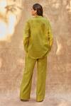 Buy Green Cotton Linen Avocado Pant For Women by Ankita Dharman Online at Aza Fashions.