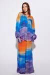 Deme By Gabriella_Multi Color Cotton Shawl Neck Printed Oversized Shirt And Pant Set_Online_at_Aza_Fashions