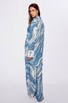 Shop_Deme By Gabriella_Blue Cotton Shawl , Scoop Abstract Print Shirt And Pant Set_at_Aza_Fashions