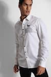 Buy_Paarsh_Off White Giza Cotton Embroidered Thread Placement Man Shirt For Men_Online_at_Aza_Fashions