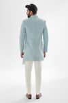 Shop_Paarsh_Sky Blue Achkan: Linen Satin Xanthos Asymmetric Panels With Pant For Men_at_Aza_Fashions