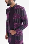 Shop_Paarsh_Purple Achkan: Heavy Modal Satin Embroidered Iris Threadwork With Pant For Men_Online_at_Aza_Fashions