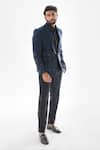 Buy_Paarsh_Blue Jacket And Pant Terrycott Suit Fabric Cutdana Embellished Tuxedo With _at_Aza_Fashions