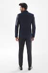 Shop_Paarsh_Blue Jacket And Pant Terrycott Suit Fabric Embroidered Metallic Tuxedo With_at_Aza_Fashions