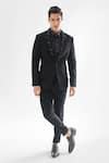 Buy_Paarsh_Black Jacket And Pant Terrycott Suit Abstract Embellished Tuxedo With _at_Aza_Fashions