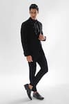 Buy_Paarsh_Black Jacket And Pant Terrycott Suit Abstract Embellished Tuxedo With _Online_at_Aza_Fashions