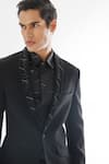 Shop_Paarsh_Black Jacket And Pant Terrycott Suit Abstract Embellished Tuxedo With _Online_at_Aza_Fashions