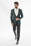 Buy_Paarsh_Green Jacket And Pant Terrycott Suit Fabric Dew Tasselled Tuxedo With _at_Aza_Fashions