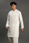 Buy_Byb Premium_Off White Linen Hand Embroidered Pearl Kurta And Pyjama Set 