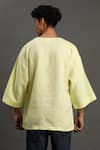 Shop_Byb Premium_Yellow Linen Solid Short Kurta _at_Aza_Fashions