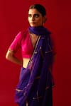 Shop_Nishar Ahmed_Purple And Habutai Silk And Organza Zardozi Embellished Saree _Online_at_Aza_Fashions