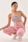 Buy_Cross A Line_Pink Cotton, Linen Bandeau Neck Amelia Bustier And Pant Set 