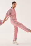 Shop_Cross A Line_Pink Cotton, Linen Round Neck Bine Shirt _Online_at_Aza_Fashions