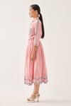 Buy_CROSS A LINE_Pink Cotton Linen Striped Collared Neck Scryte Shirt  _Online_at_Aza_Fashions