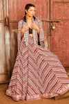 Buy_SVA by Sonam & Paras Modi_Multi Color Shimmer Crepe Embroidery Sequin Jacket Open Noor Lehenga Set _at_Aza_Fashions