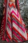 SVA by Sonam & Paras Modi_Multi Color Silk Embellished Thread Cape Open Colorblock Lehenga Set  _Online_at_Aza_Fashions