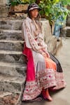 Shop_SVA by Sonam & Paras Modi_Multi Color Shimmer Crepe Embellished Thread Colorblock Lehenga And Shirt Set _at_Aza_Fashions