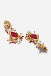 Buy_Dugran By Dugristyle_Red Kundan Tear Drop Embellished Dangler Earrings _Online_at_Aza_Fashions