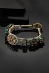 Buy_Dugran By Dugristyle_Green Pearls Kundan And Faux Emerald Embellished Bracelet _at_Aza_Fashions