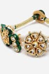 Buy_Dugran By Dugristyle_Green Pearls Kundan And Faux Emerald Embellished Bracelet _Online_at_Aza_Fashions